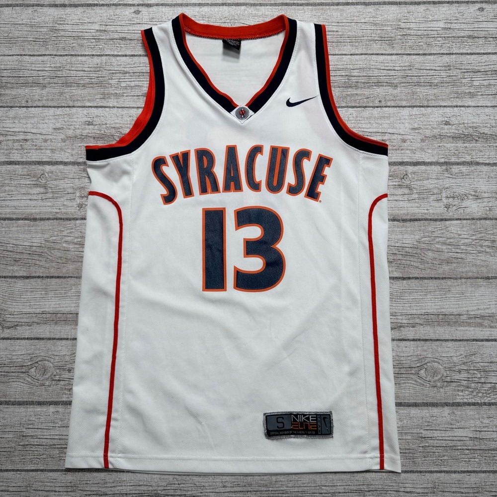 Y2K Nike Syracuse Basketball Jersey Mens Small White #13 Elite Team NCAA